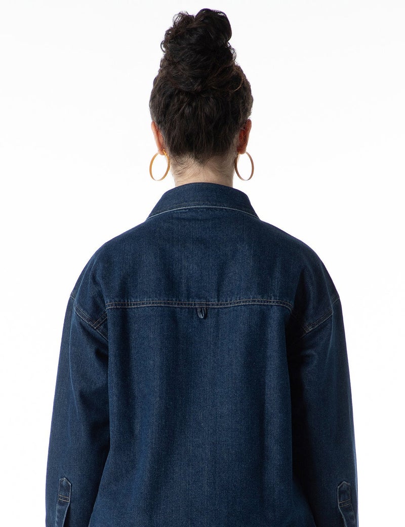 inkd Women's Overdyed Trucker Denim Jacket - Jacket for Women | 100% Cotton | Double Flap Pocket | Regular Fit | Full Sleeve Jacket - Image 5